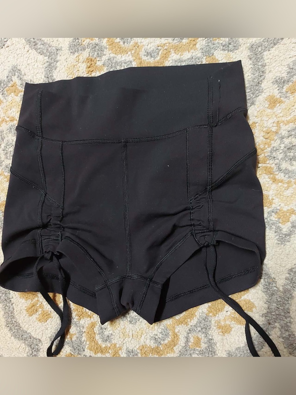 Lululemon black ruched shorts
